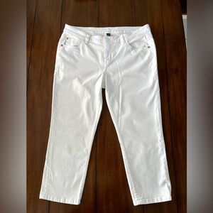 Tommy Bahama Crop Jeans Women's Size 14 White Denim 5 pocket
